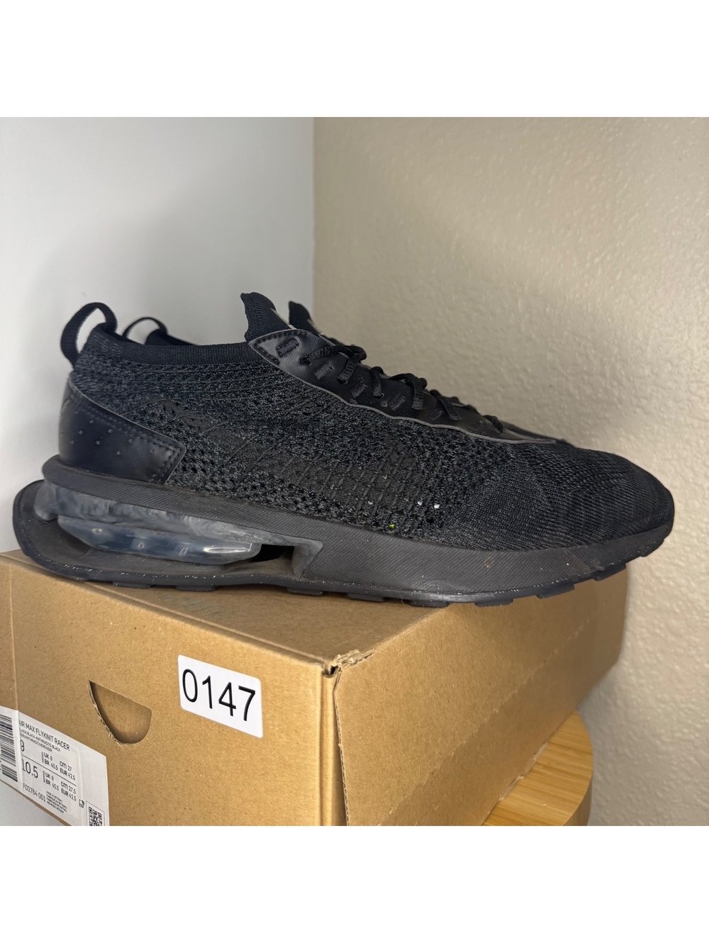 Nike Air Max Flyknit Racer Triple Black Men’s 9 FD2764-001